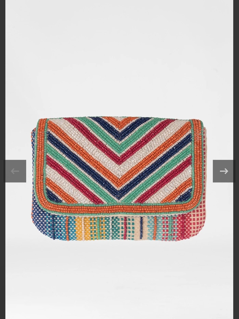 Gretchen Scott Designs Multicolor Beaded Chevron Clutch